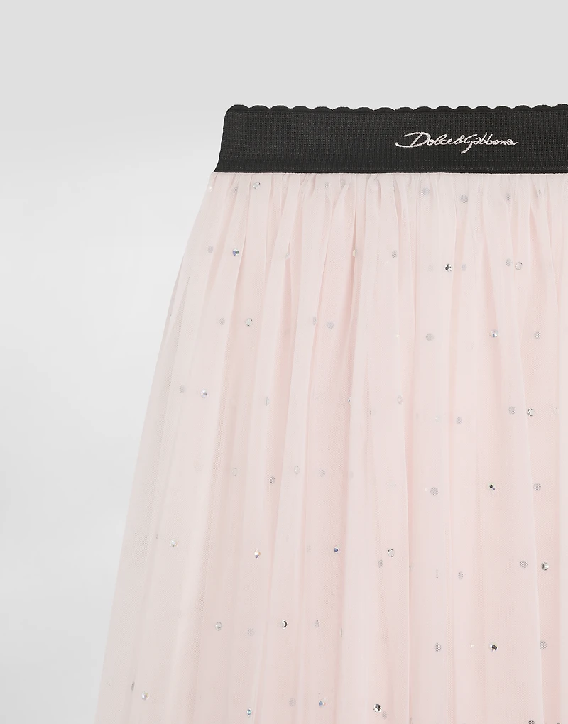 Tulle skirt with rhinestone embellishment