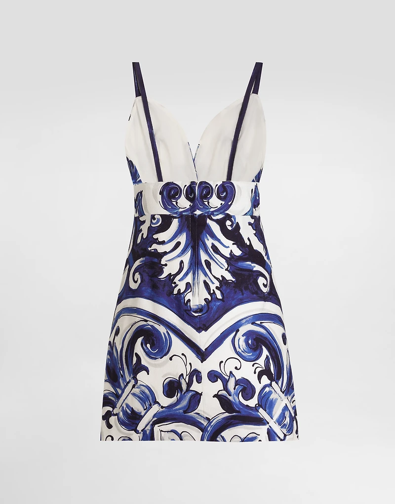 Majolica-print cotton dress