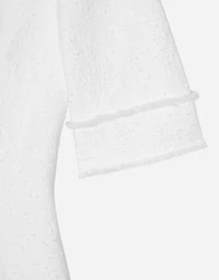 Cotton raschel tweed calf-length dress