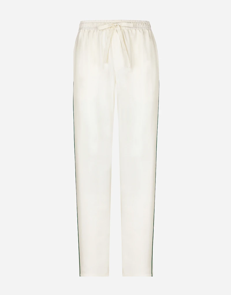 Silk jogging pants with DG embroidery