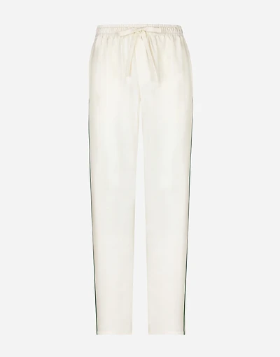 Silk jogging pants with DG embroidery