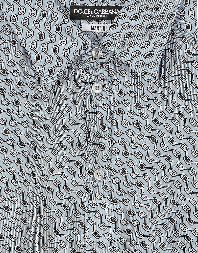 Silk Martini-fit shirt with tie print