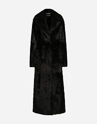 Goatskin coat with belt