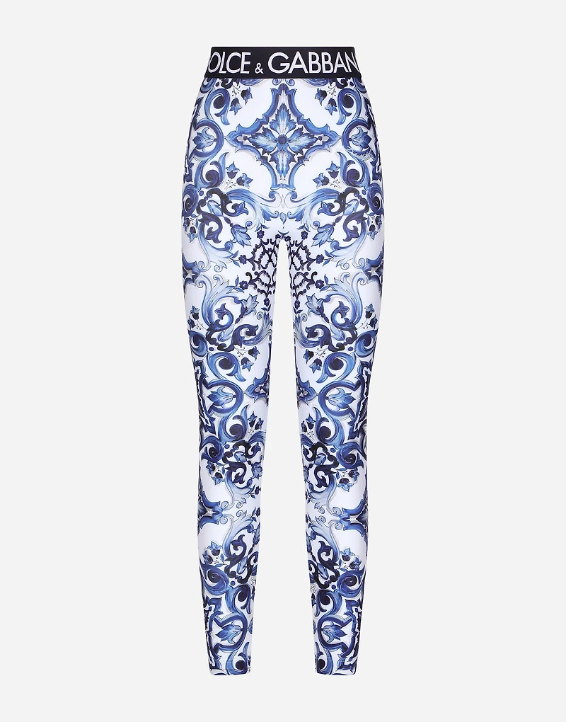 Majolica-print jersey leggings