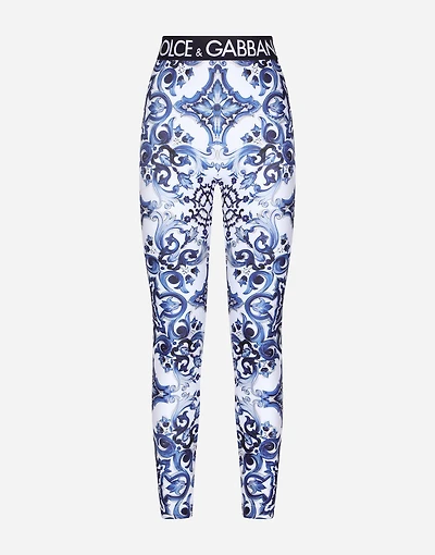 Majolica-print jersey leggings