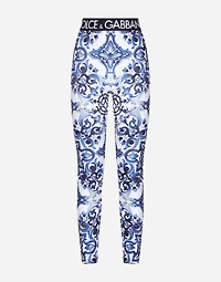 Majolica-print jersey leggings