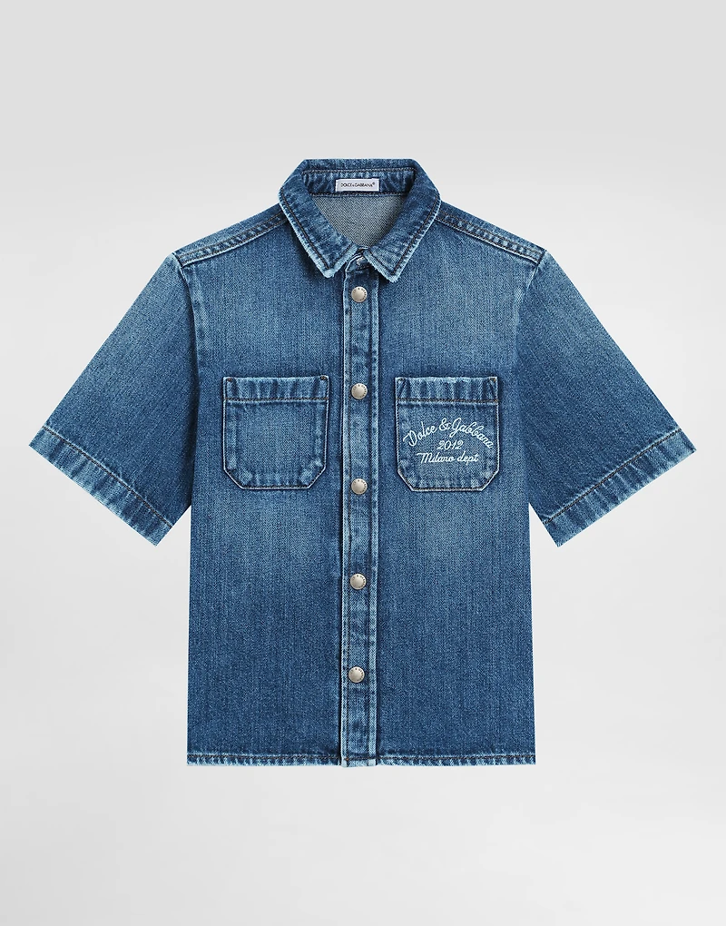 Denim shirt with Dolce&Gabbana logo
