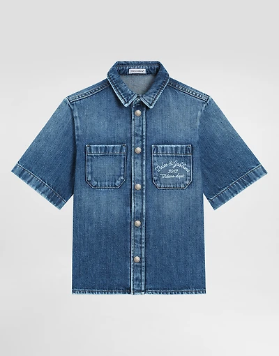 Denim shirt with Dolce&Gabbana logo