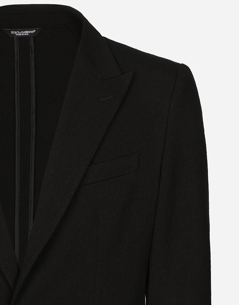 Single-breasted stretch cotton Taormina-fit jacket