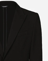 Single-breasted stretch cotton Taormina-fit jacket