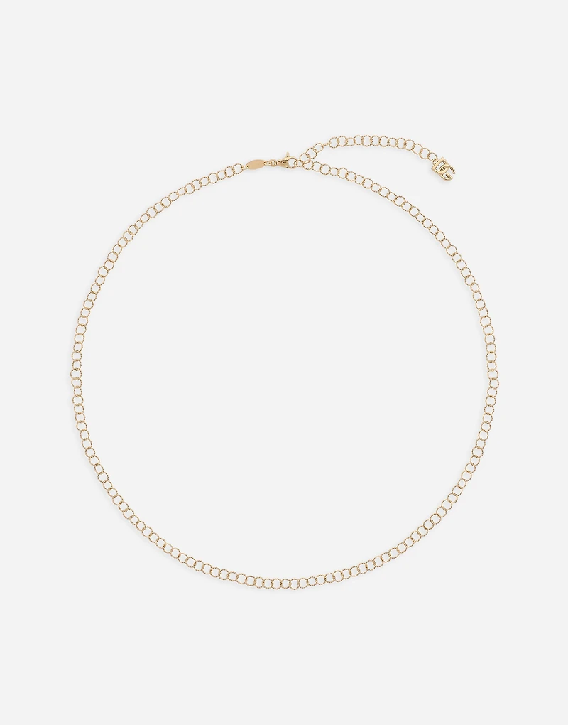 Lettering Chain Necklace twisted wire in 18-carat yellow gold