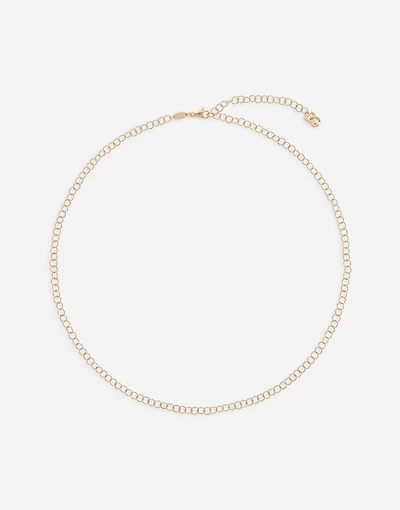 Lettering Chain Necklace twisted wire in 18-carat yellow gold