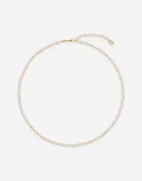 Lettering Chain Necklace twisted wire in 18-carat yellow gold