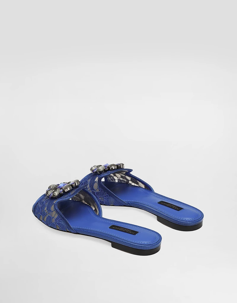 Slippers lace with crystals