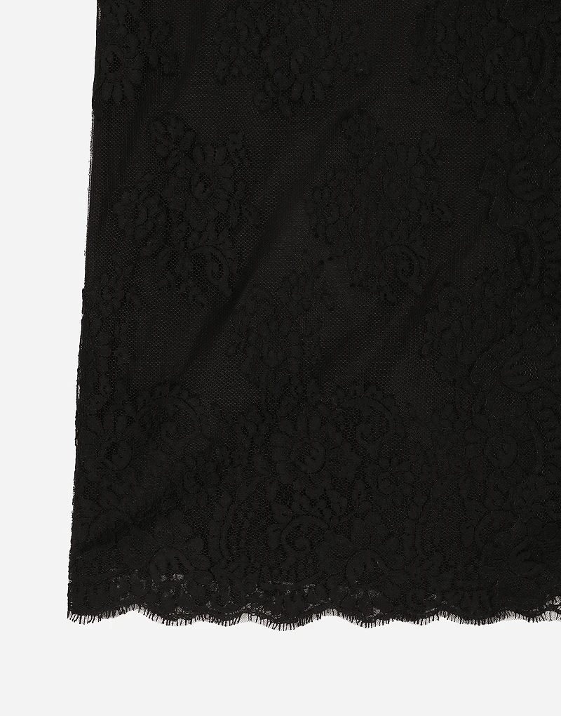 Lace calf-length slip dress