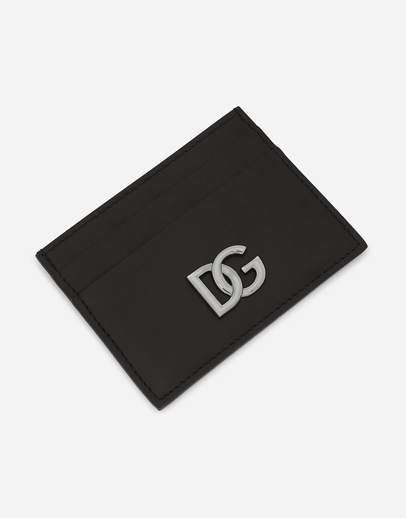 Calfskin nappa card holder with DG logo