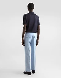 Satin silk polo shirt