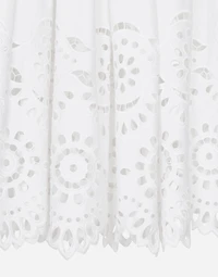 Long cotton circle skirt with cut-out detailing