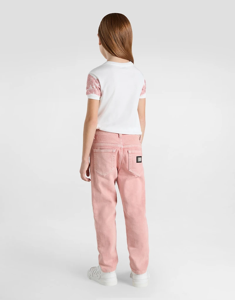 Jersey and lace T-shirt