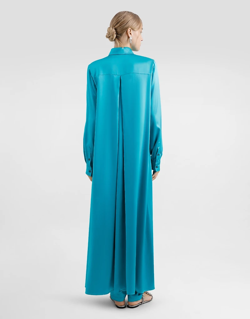 Long silk satin caftan