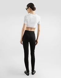 Technical jersey leggings with branded elastic