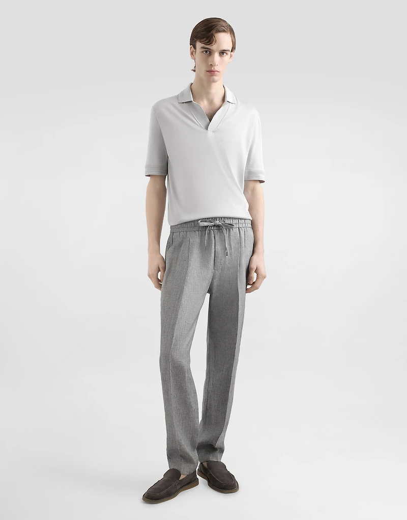 Satin silk polo shirt