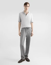 Satin silk polo shirt
