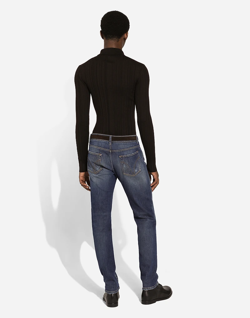 Slim-fit stretch denim jeans