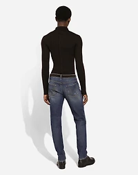 Slim-fit stretch denim jeans