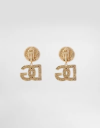 Drop earrings with cabochon details and DG logo