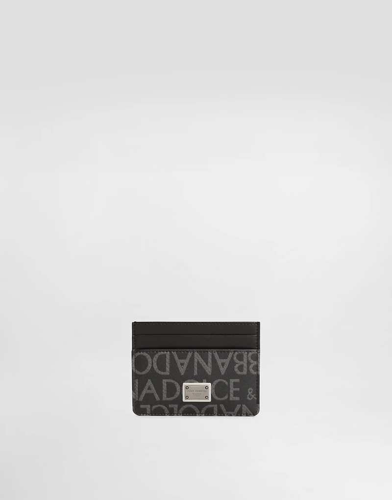 Coated jacquard card holder