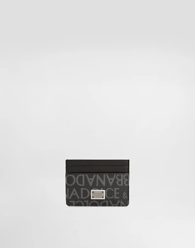 Coated jacquard card holder