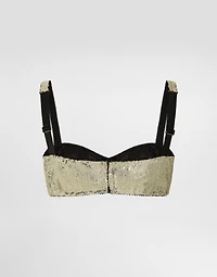 Balconette bra with micro-sequin embellishment