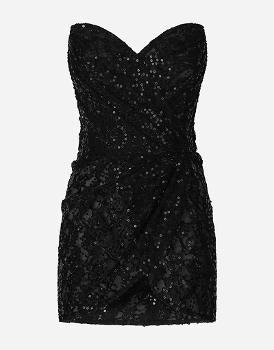 Short dress with sequin embellishment