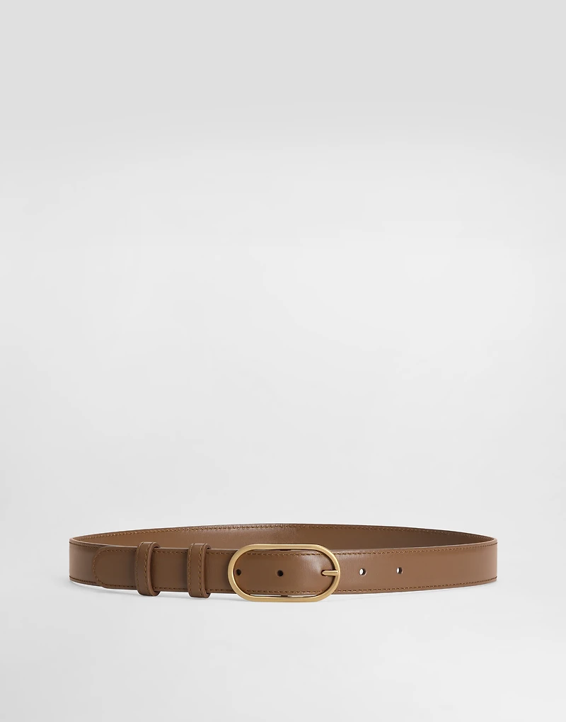 Palmated calfskin belt