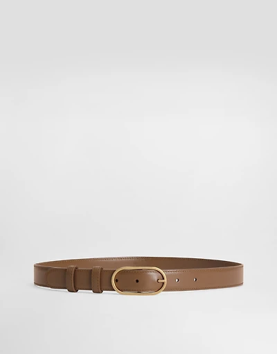 Palmated calfskin belt