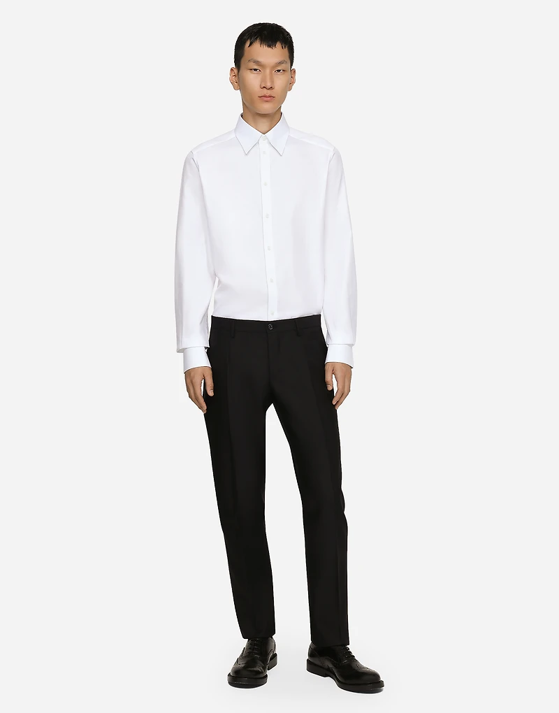 Cotton micro-jacquard Martini-fit shirt