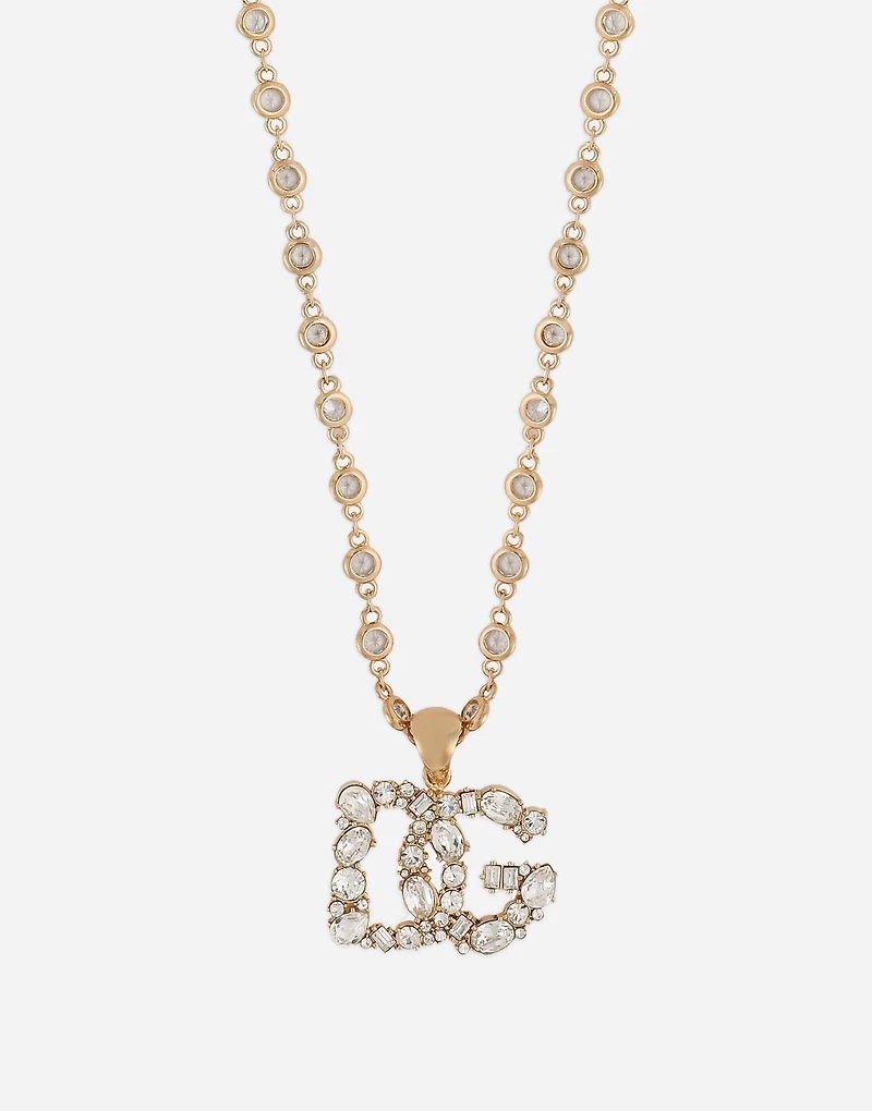 Necklace with rhinestone-detailed DG logo