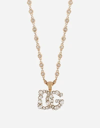 Necklace with rhinestone-detailed DG logo