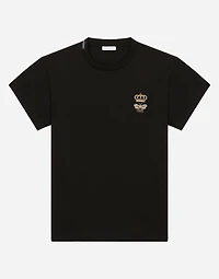 Jersey T-shirt with bee embroidery