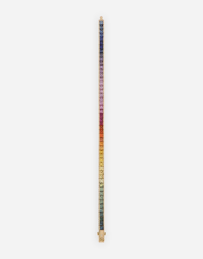 Rainbow Bracelet
 18 carat yellow gold and multicolored sapphires