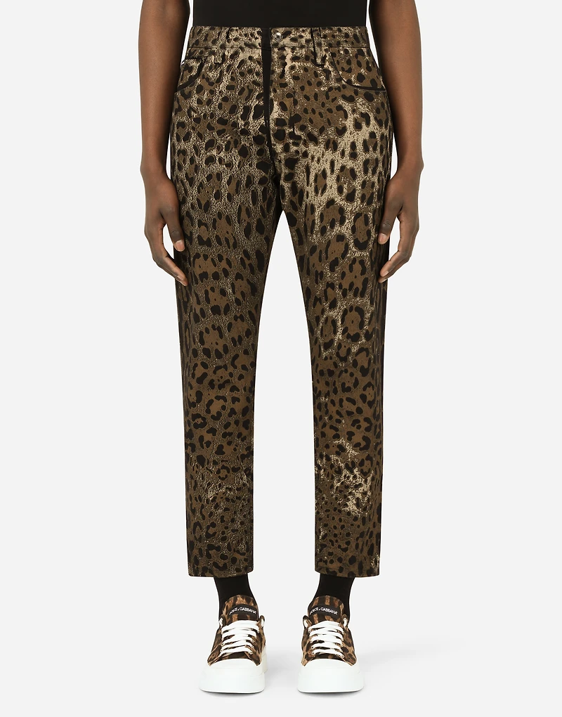 Loose jeans with DG leopard print