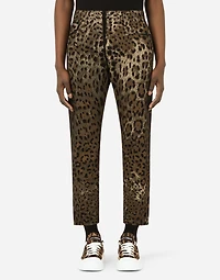 Loose jeans with DG leopard print