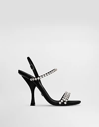 Sandals with rhinestone chain