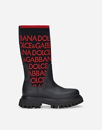 Knit boots with Dolce&Gabbana logo