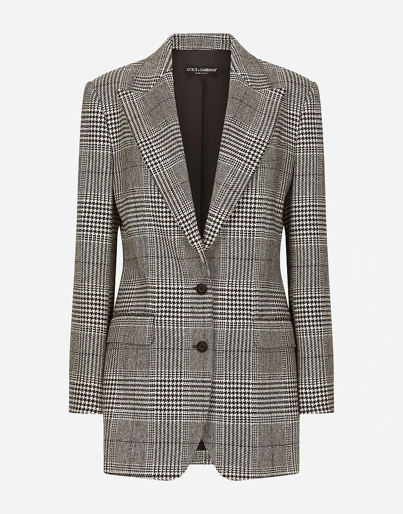 Single-breasted glen plaid jacket