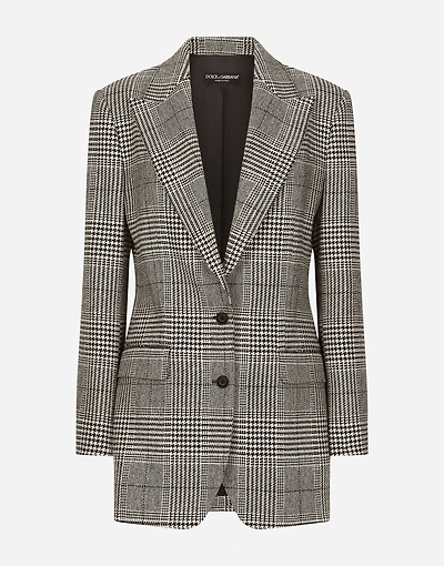 Single-breasted glen plaid jacket