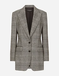Single-breasted glen plaid jacket