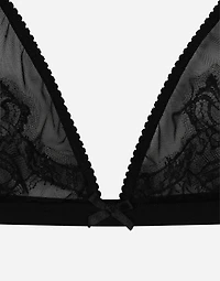Lace and tulle soft-cup triangle bra