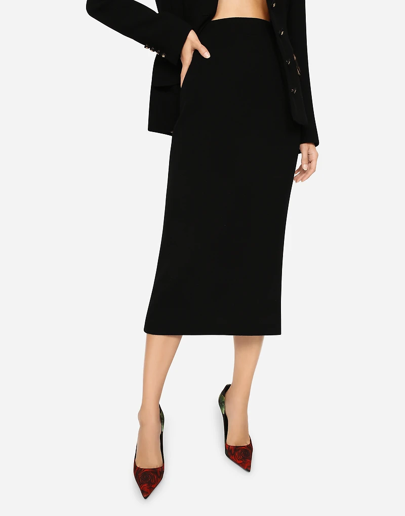 Virgin wool pencil skirt
